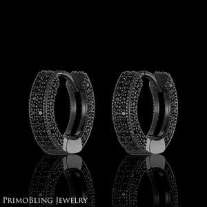 Black on Black Hoop Earrings